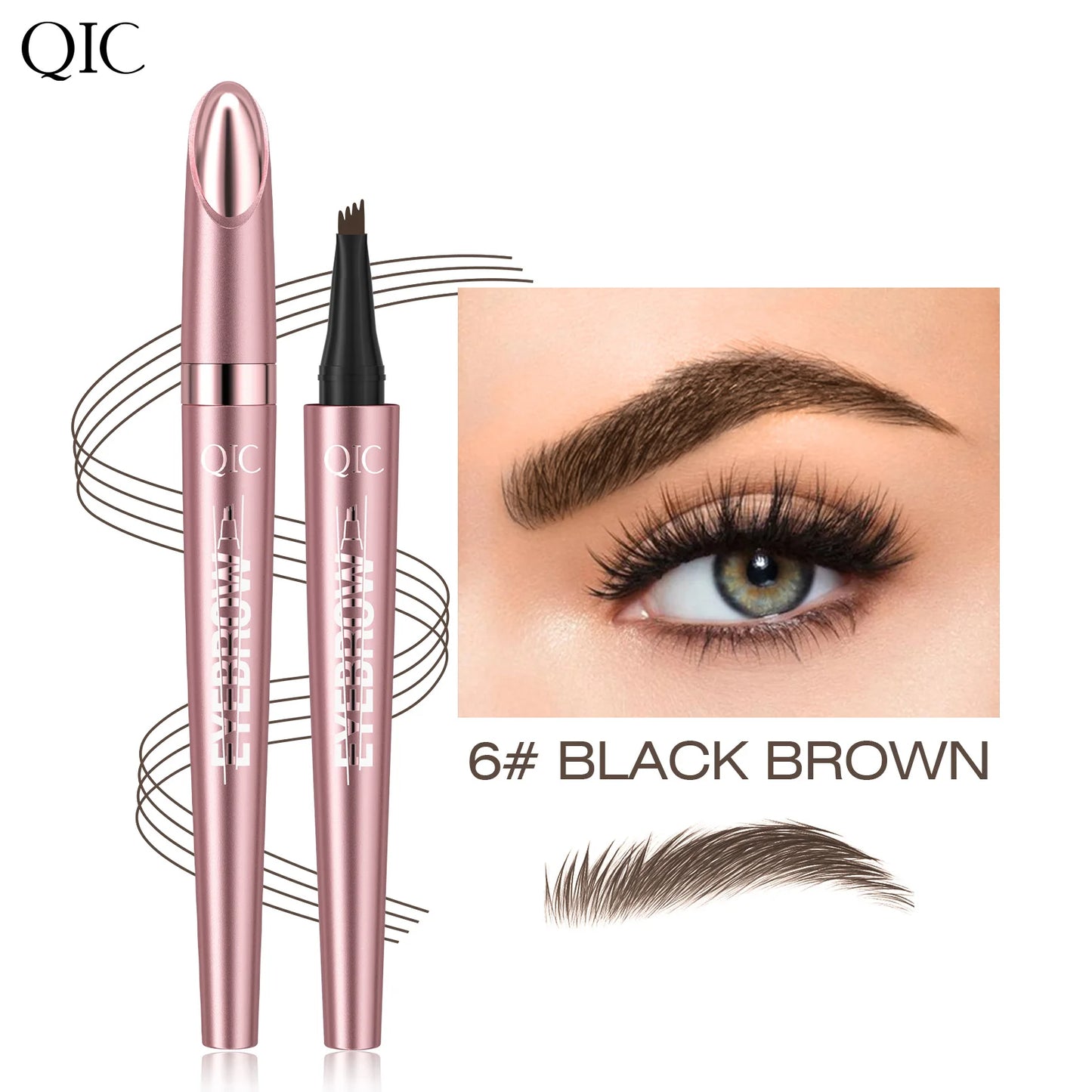 3D Dye Eyebrow Pencil Hairling Anti-smudge Waterproof Long Lasting Black Brown Large Brush Natural Wild Eyebrow Enhancers Cream