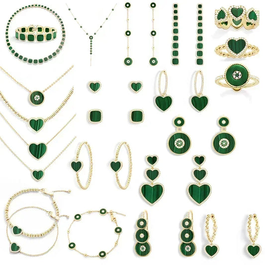 LI KI High quality 925 Sterling Silver June 2023 New Malachite Love Earrings Fashion Exquisite Jewelry Gifts To Friends