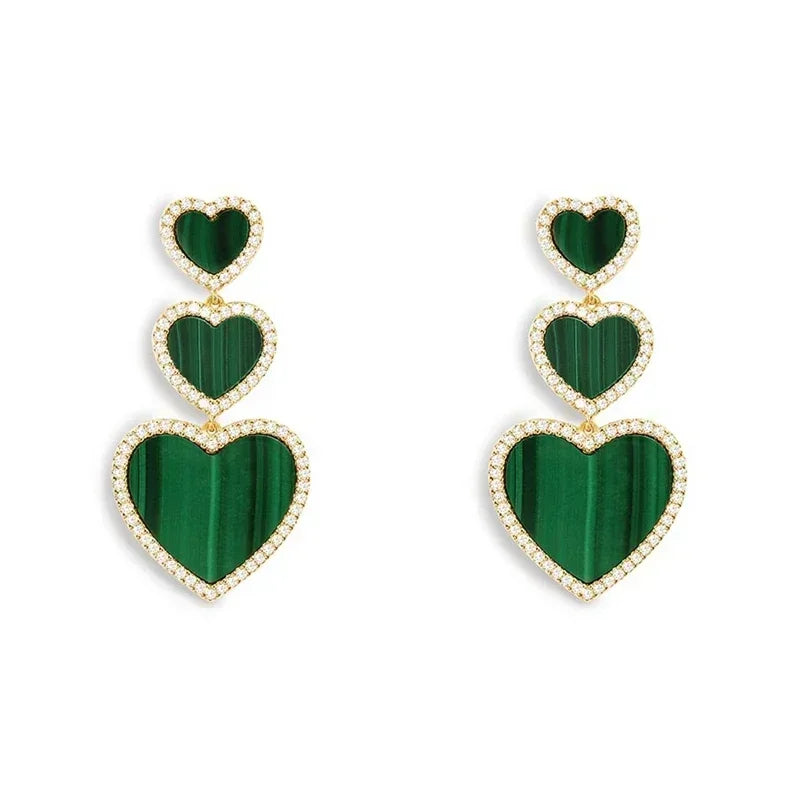 LI KI High quality 925 Sterling Silver June 2023 New Malachite Love Earrings Fashion Exquisite Jewelry Gifts To Friends