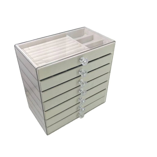 New PET7 Layer Drawer Style Velvet Jewelry Box Earring Bracelet Storage Rack Multi Layer Display Case for Jewelry Accessories