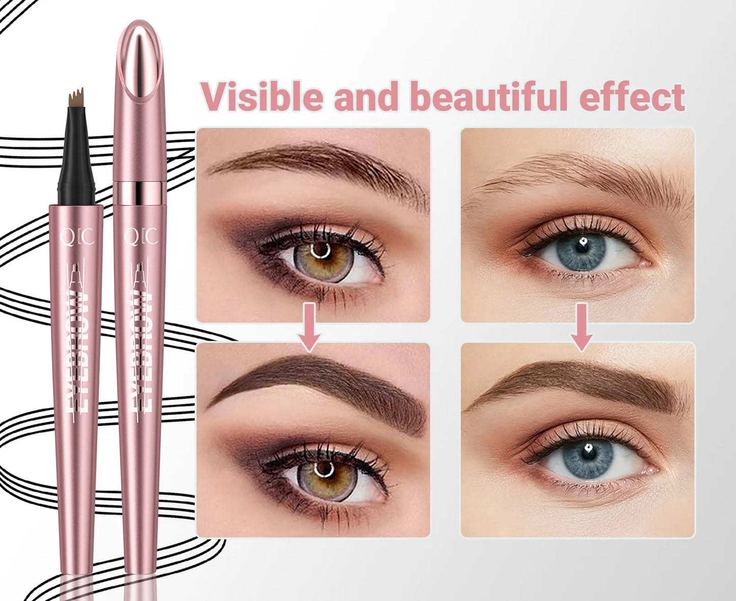 3D Dye Eyebrow Pencil Hairling Anti-smudge Waterproof Long Lasting Black Brown Large Brush Natural Wild Eyebrow Enhancers Cream
