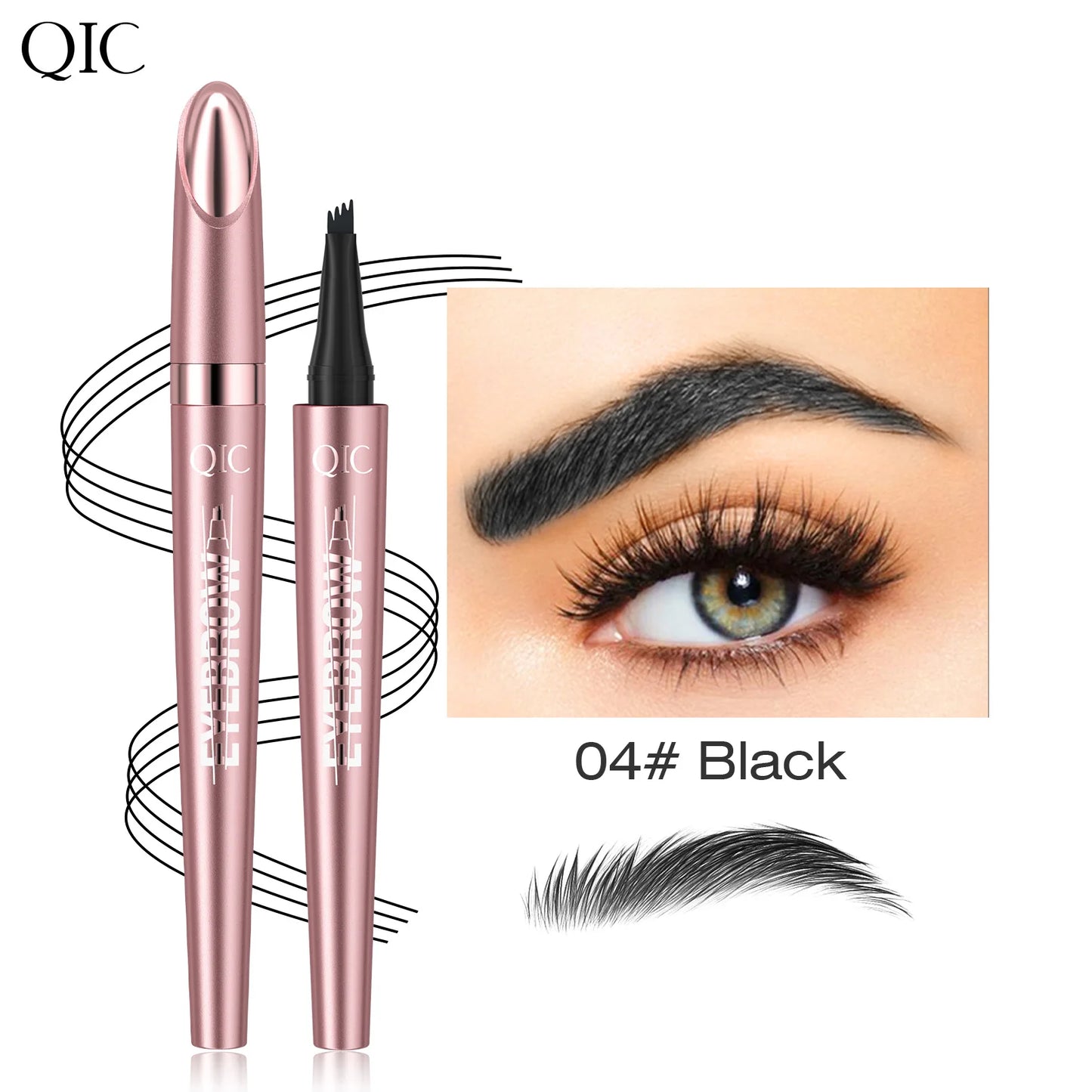 3D Dye Eyebrow Pencil Hairling Anti-smudge Waterproof Long Lasting Black Brown Large Brush Natural Wild Eyebrow Enhancers Cream