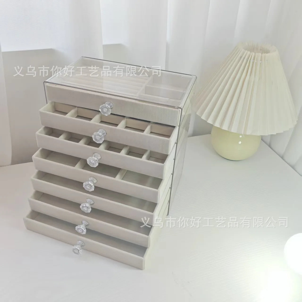 New PET7 Layer Drawer Style Velvet Jewelry Box Earring Bracelet Storage Rack Multi Layer Display Case for Jewelry Accessories