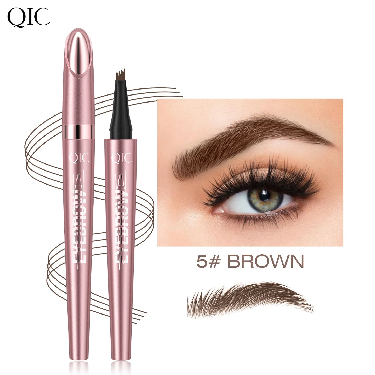 3D Dye Eyebrow Pencil Hairling Anti-smudge Waterproof Long Lasting Black Brown Large Brush Natural Wild Eyebrow Enhancers Cream