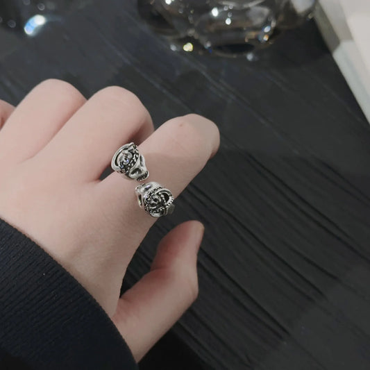 Trendy Ins Sensibility Cold Design Skull Earring Ring Bracelet For Men And Women Same Style Earrings Ringins Trendy New Wholesal