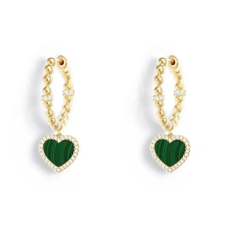 LI KI High quality 925 Sterling Silver June 2023 New Malachite Love Earrings Fashion Exquisite  Jewelry Gifts To Friends