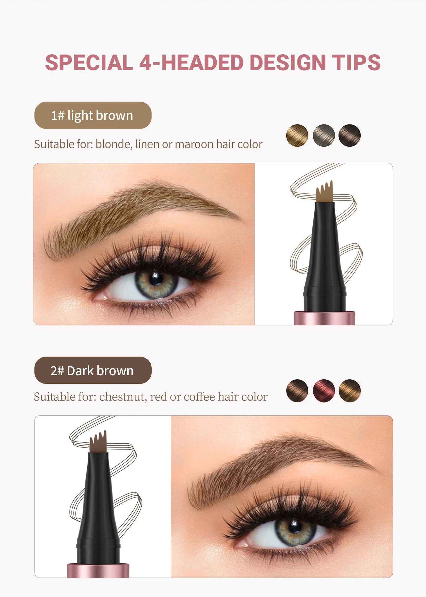3D Dye Eyebrow Pencil Hairling Anti-smudge Waterproof Long Lasting Black Brown Large Brush Natural Wild Eyebrow Enhancers Cream