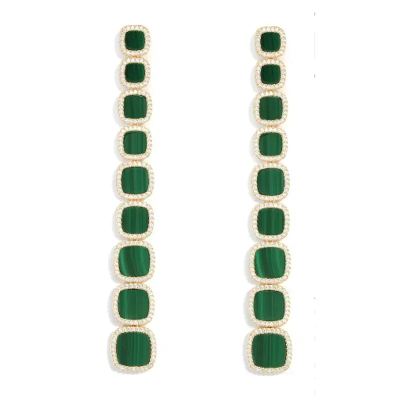 LI KI High quality 925 Sterling Silver June 2023 New Malachite Love Earrings Fashion Exquisite  Jewelry Gifts To Friends