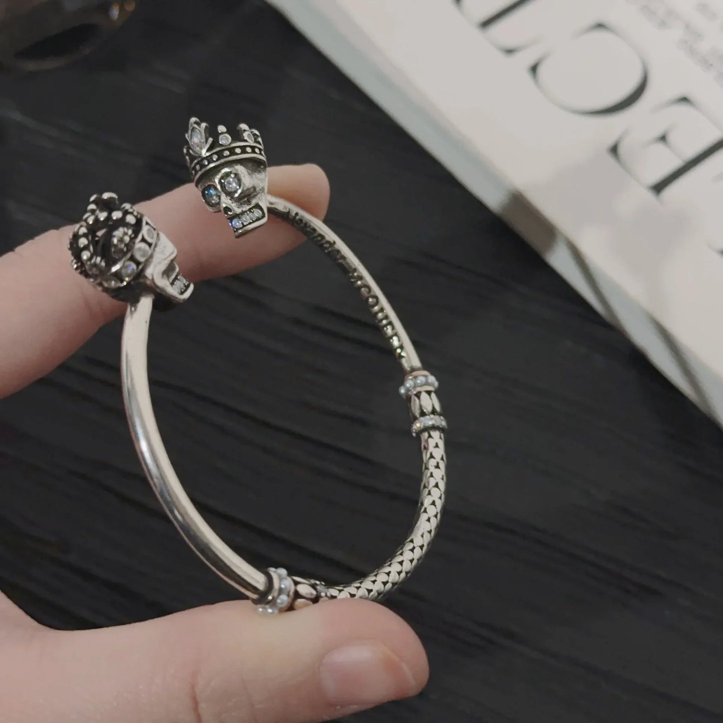 Trendy Ins Sensibility Cold Design Skull Earring Ring Bracelet For Men And Women Same Style Earrings Ringins Trendy New Wholesal