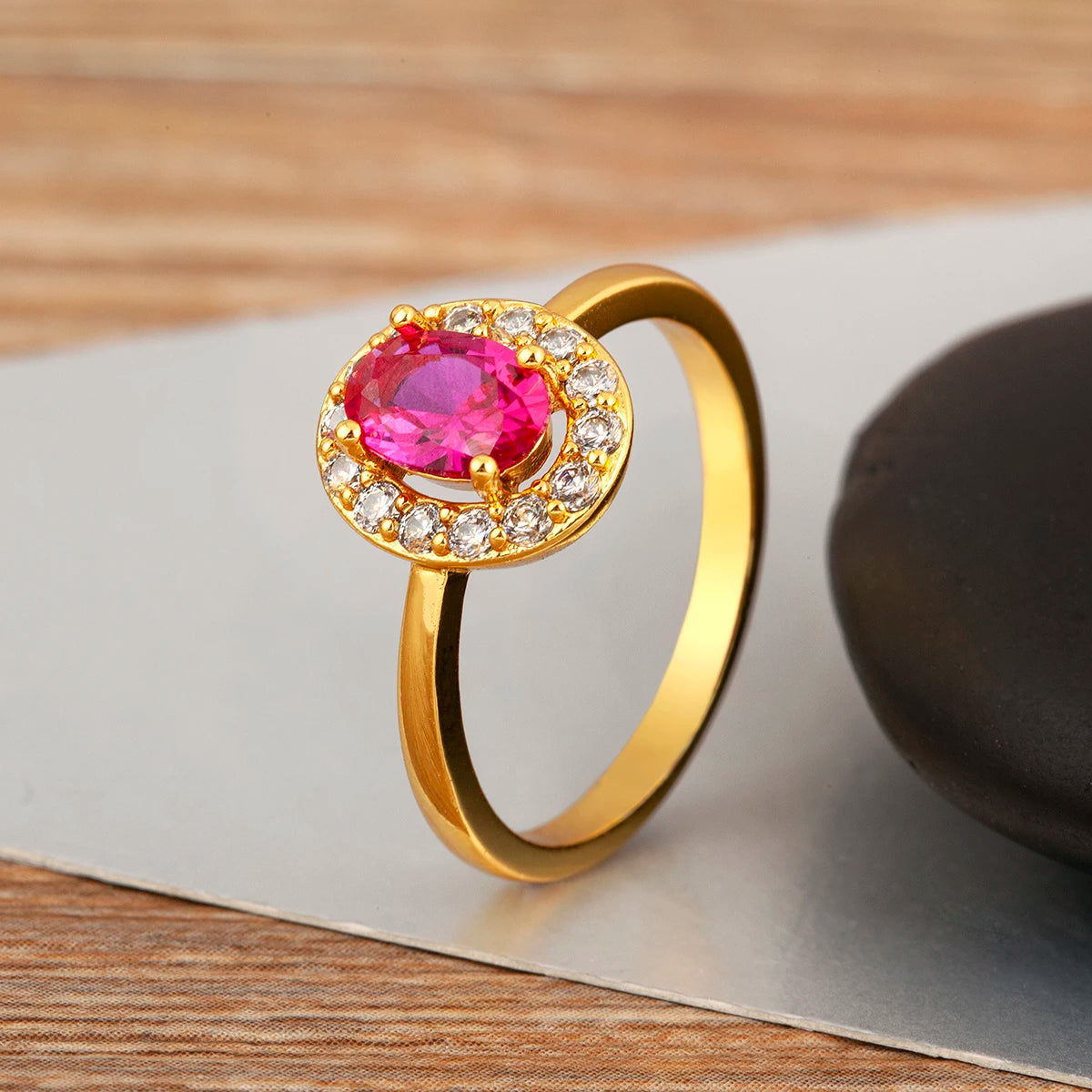 Nidin New Fashion 3 Styles Flower Shape Shiny Crystal Zircon Rings For Women Elegant Aesthetic Finger Jewelry Wedding Gifts