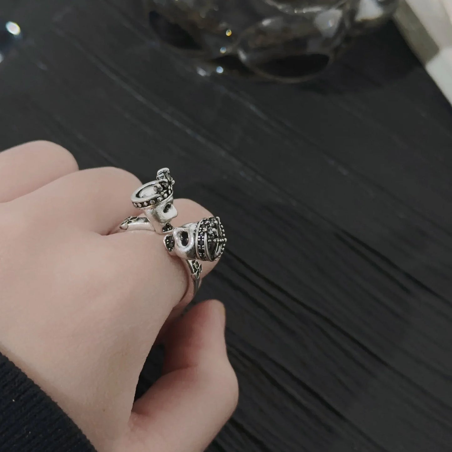 Trendy Ins Sensibility Cold Design Skull Earring Ring Bracelet For Men And Women Same Style Earrings Ringins Trendy New Wholesal