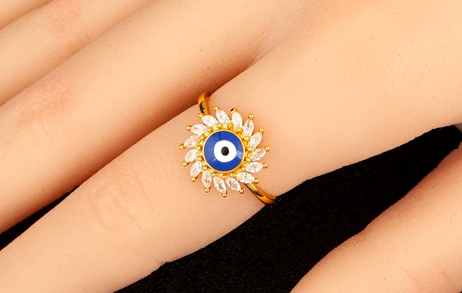 Nidin New Fashion 3 Styles Flower Shape Shiny Crystal Zircon Rings For Women Elegant Aesthetic Finger Jewelry Wedding Gifts