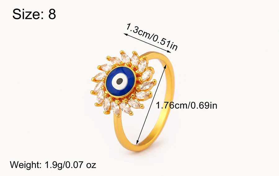 Nidin New Fashion 3 Styles Flower Shape Shiny Crystal Zircon Rings For Women Elegant Aesthetic Finger Jewelry Wedding Gifts