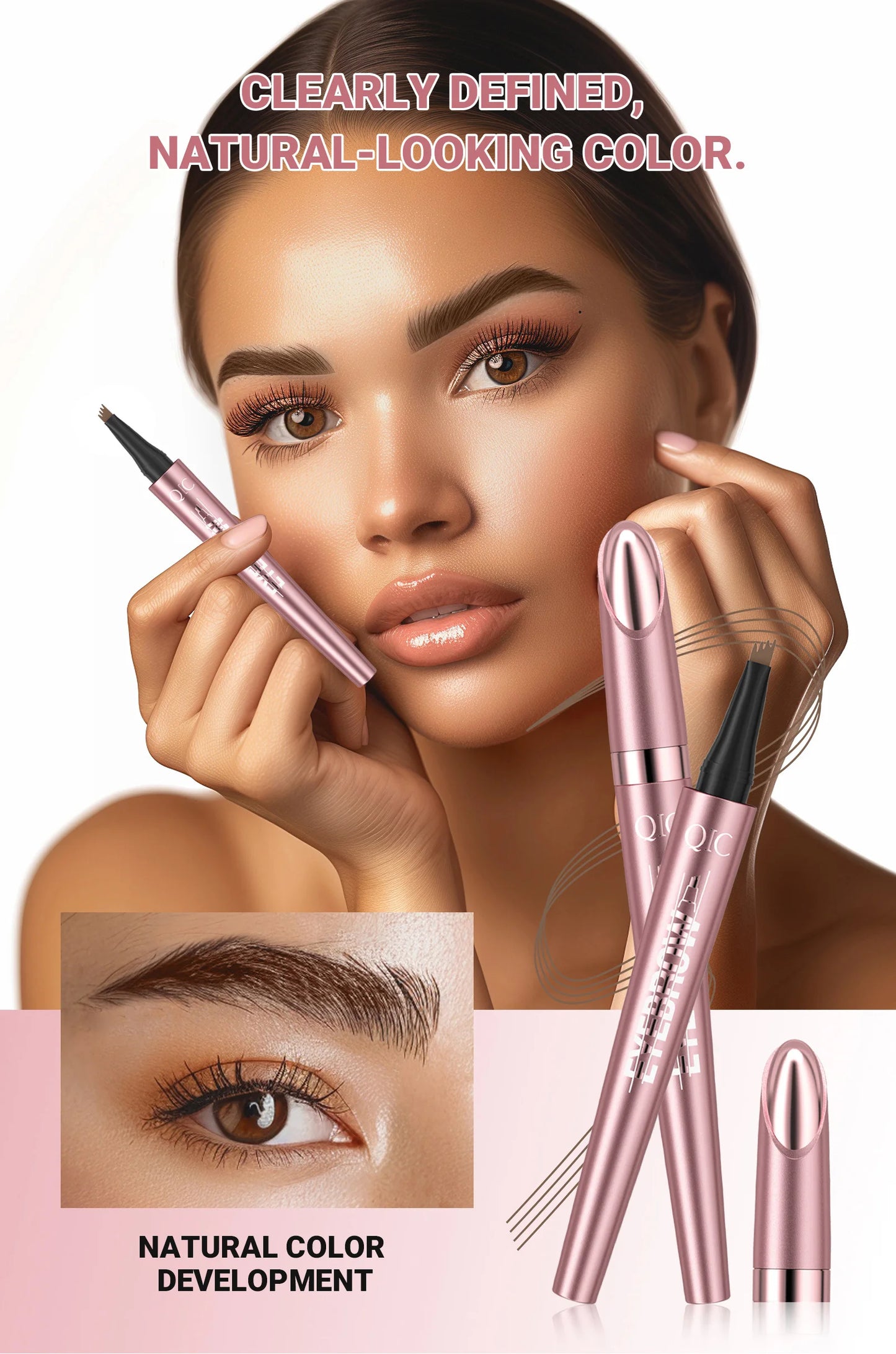 3D Dye Eyebrow Pencil Hairling Anti-smudge Waterproof Long Lasting Black Brown Large Brush Natural Wild Eyebrow Enhancers Cream