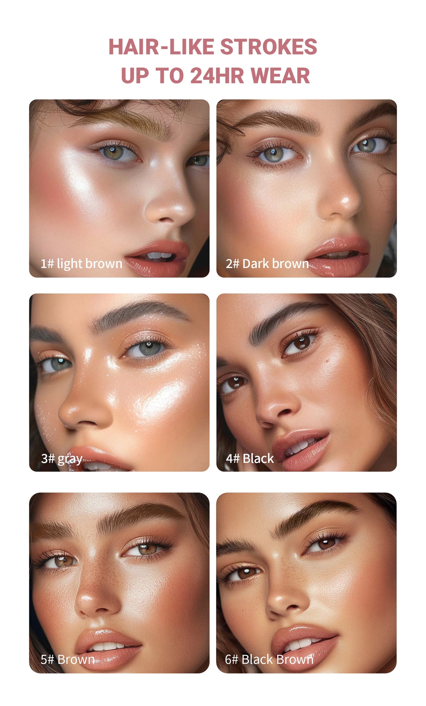 3D Dye Eyebrow Pencil Hairling Anti-smudge Waterproof Long Lasting Black Brown Large Brush Natural Wild Eyebrow Enhancers Cream