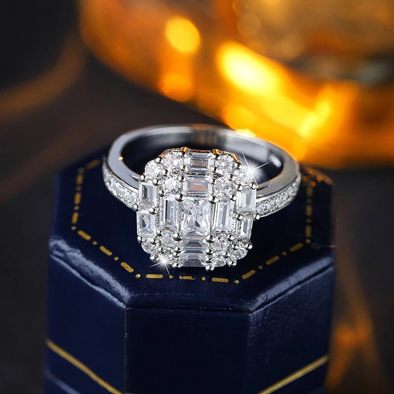 Simple Simple Zirconia Engagement Ring for Women, 925 Silver Minimalist Wedding Jewelry  Promise Gift for Her