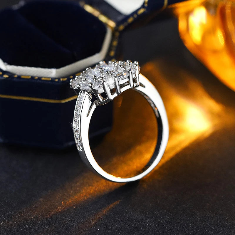 Simple Simple Zirconia Engagement Ring for Women, 925 Silver Minimalist Wedding Jewelry  Promise Gift for Her