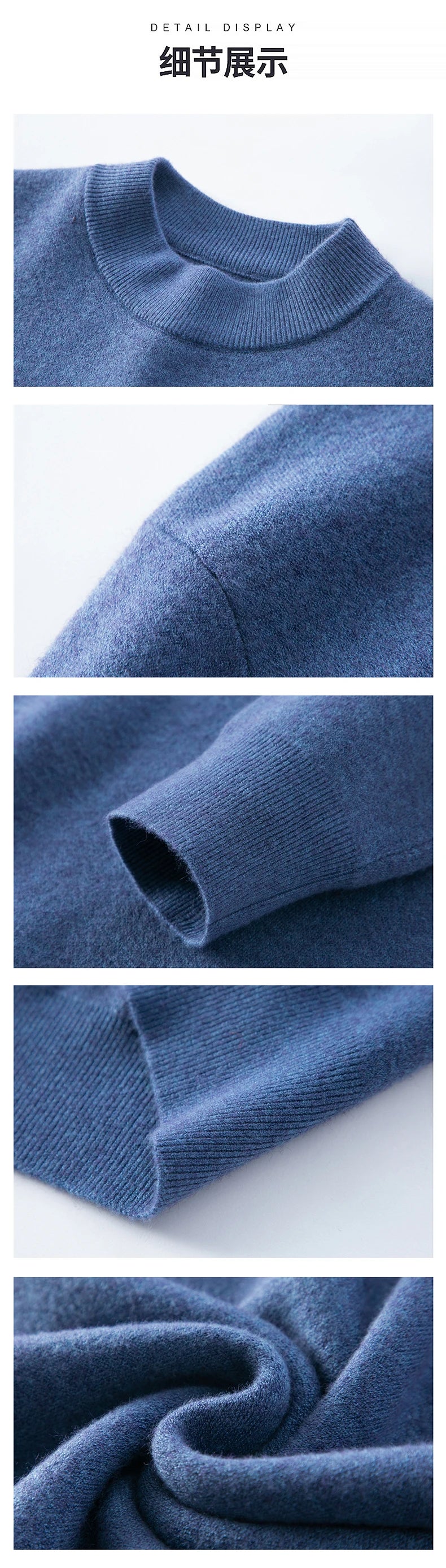 High End Anti-pilling Thick New Fashion Brand Casual Knit Pullover Sweater Half Turtleneck Mens Jumper Designer Clothing