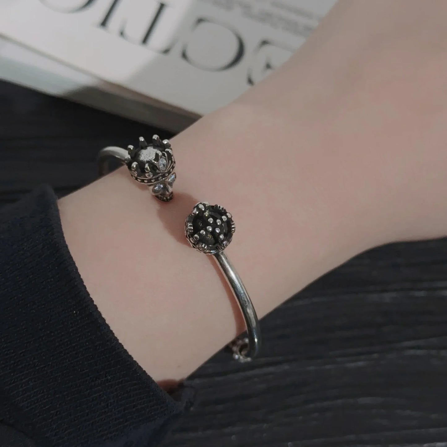 Trendy Ins Sensibility Cold Design Skull Earring Ring Bracelet For Men And Women Same Style Earrings Ringins Trendy New Wholesal