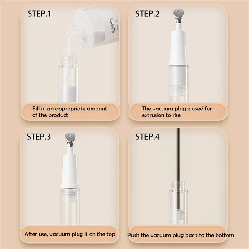 5/10/15ml Portable Airless Pump Bottles Roll Ball Eye Cream Vacuum Bottle Travel Size Foundation Lotion Splitter Makeup Tools