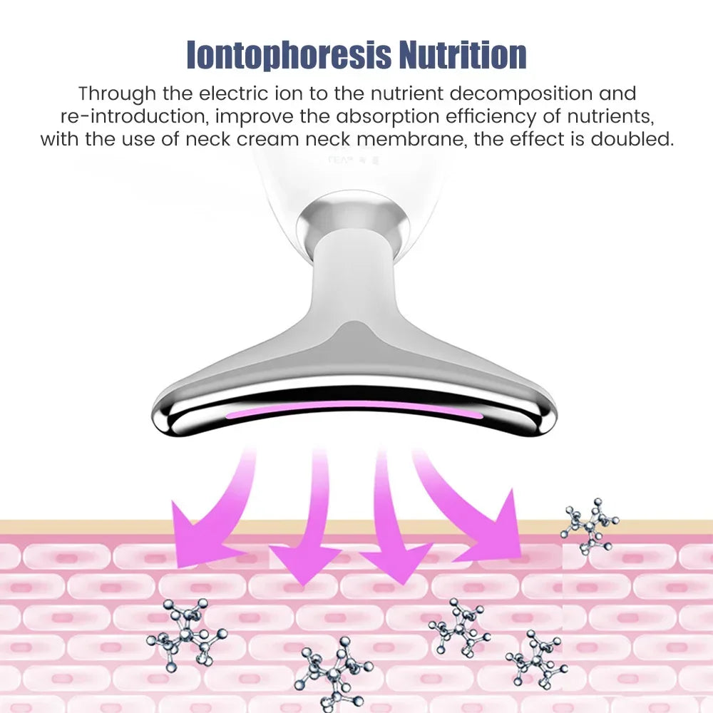 Face Neck Lift Beauty Device EMS Facial Massager LED Light Therapy Double Chin Remover Skin Rejuvenation