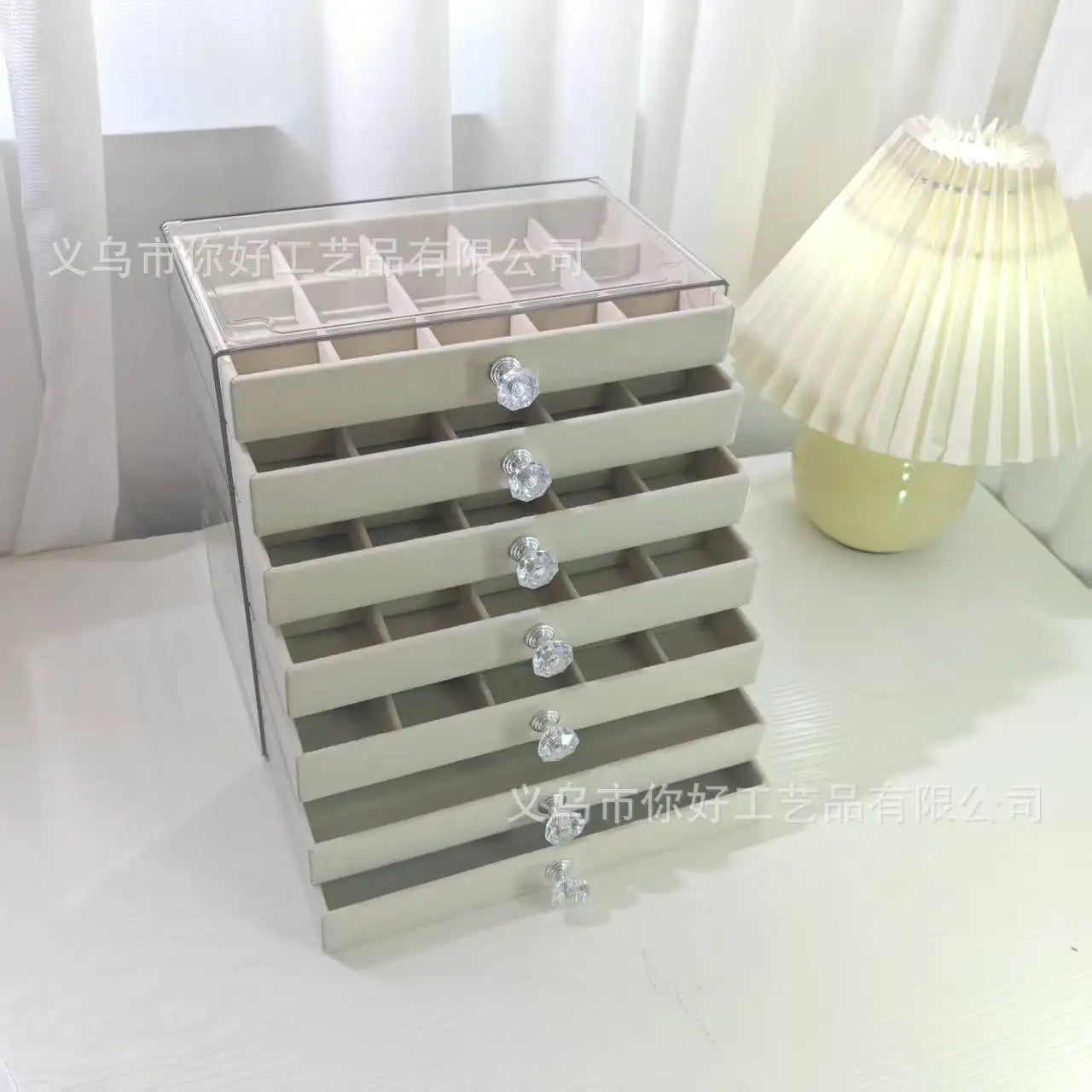 New PET7 Layer Drawer Style Velvet Jewelry Box Earring Bracelet Storage Rack Multi Layer Display Case for Jewelry Accessories