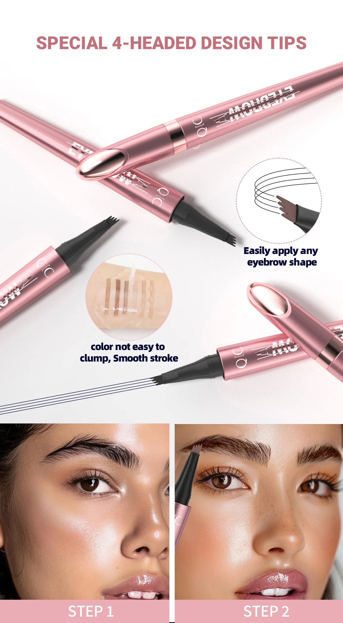 3D Dye Eyebrow Pencil Hairling Anti-smudge Waterproof Long Lasting Black Brown Large Brush Natural Wild Eyebrow Enhancers Cream