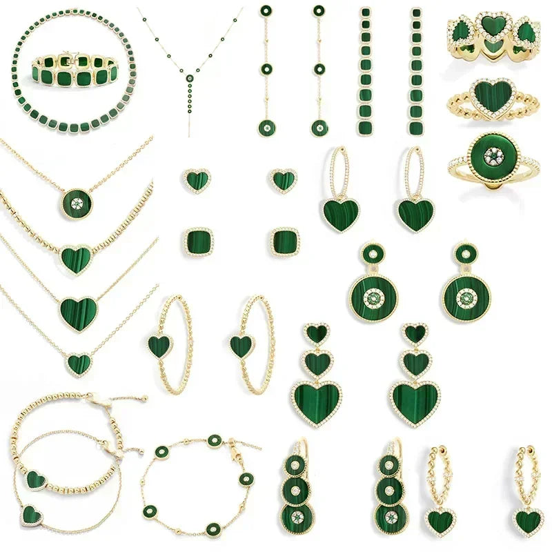 LI KI High quality 925 Sterling Silver June 2023 New Malachite Love Earrings Fashion Exquisite  Jewelry Gifts To Friends