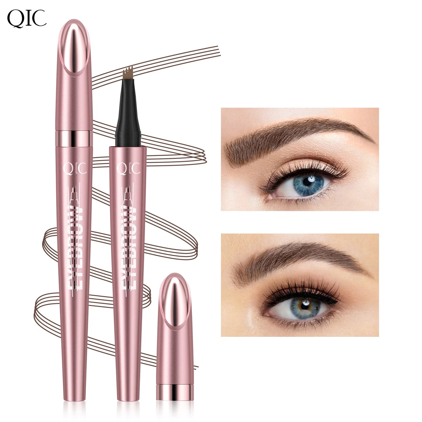 3D Dye Eyebrow Pencil Hairling Anti-smudge Waterproof Long Lasting Black Brown Large Brush Natural Wild Eyebrow Enhancers Cream